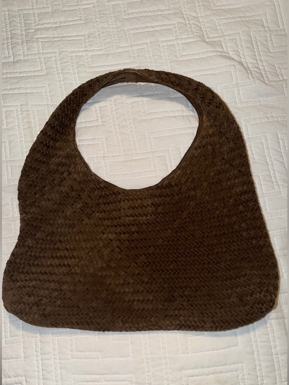 Mango Exclusive Online Braided Leather Shoulder Bag Brown NWOT - Picture 8 of 13